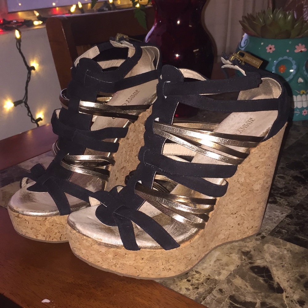 Jimmy Choo Peekaboo Cork Wedges